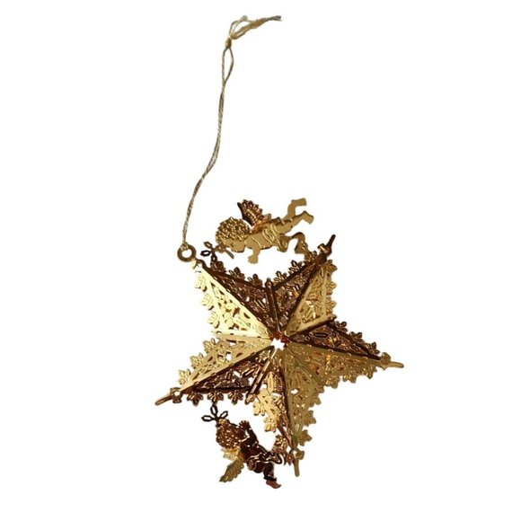 Danbury Mint 1998 Gold 23K Plated 3D Christmas 7 Ornaments - Picture 6 of 15